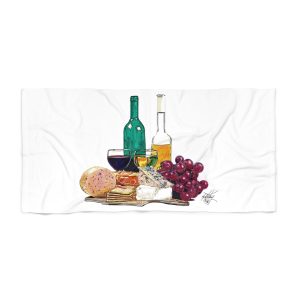 “Wine and Cheese” Beach Towel